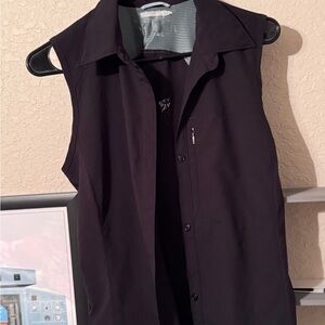Columbia Black Tank Top Sleeveless Button-Up